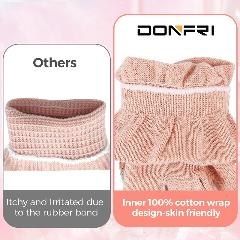Donfri 2 Pairs Cotton Moisturizing Gloves Overnight Touchscreen Fingers for SPA Dry Hands Hand Care Day and Night Moisturizing (Medium-Pink) - Image 5
